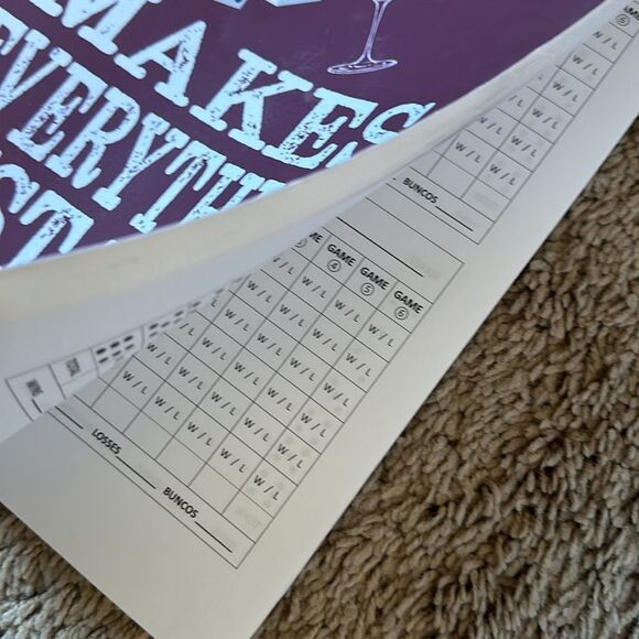 NEW Bunco And Wine Bunco Score Sheet Book - Picture 4 of 4